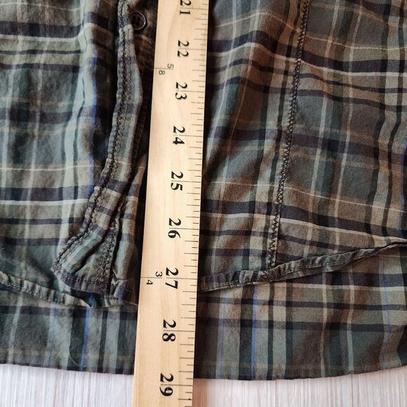 Bugatchi Men's Button Down Shirt Plaid Long‎ Sleeve Medium Green Western - Picture 10 of 11